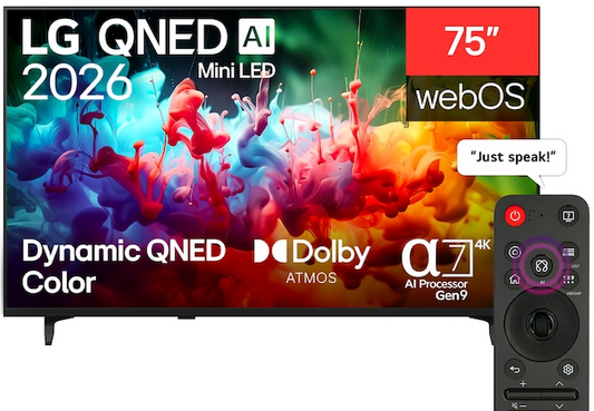 LG 75 Inch QNED70B6T QNED AI Mini LED 4K Smart TV